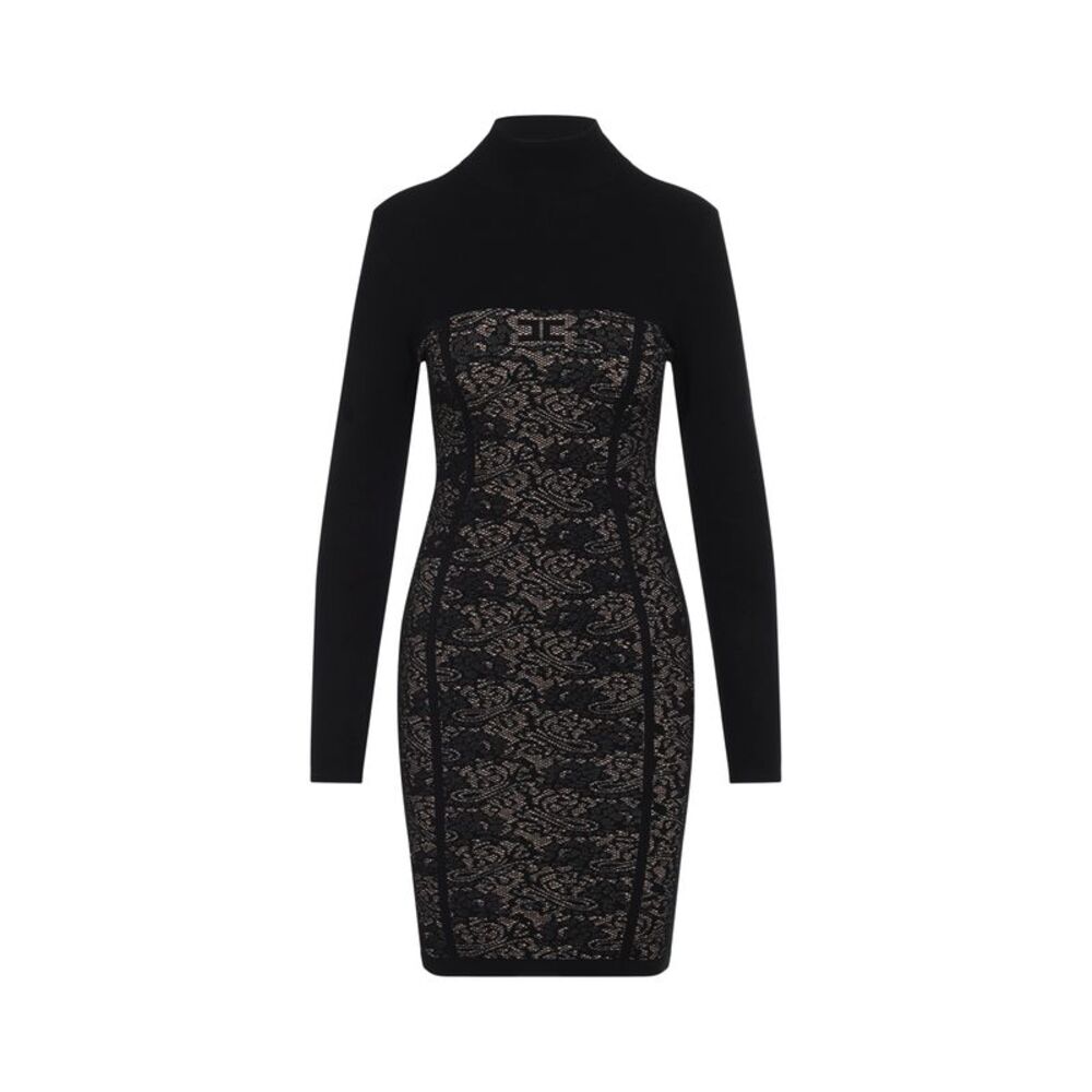 Elisabetta Franchi Knit Lace Dress Women